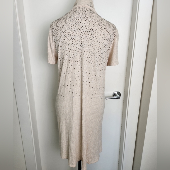 Rhinestone Short Sleeve Duster Cardigan - Picture 10 of 12